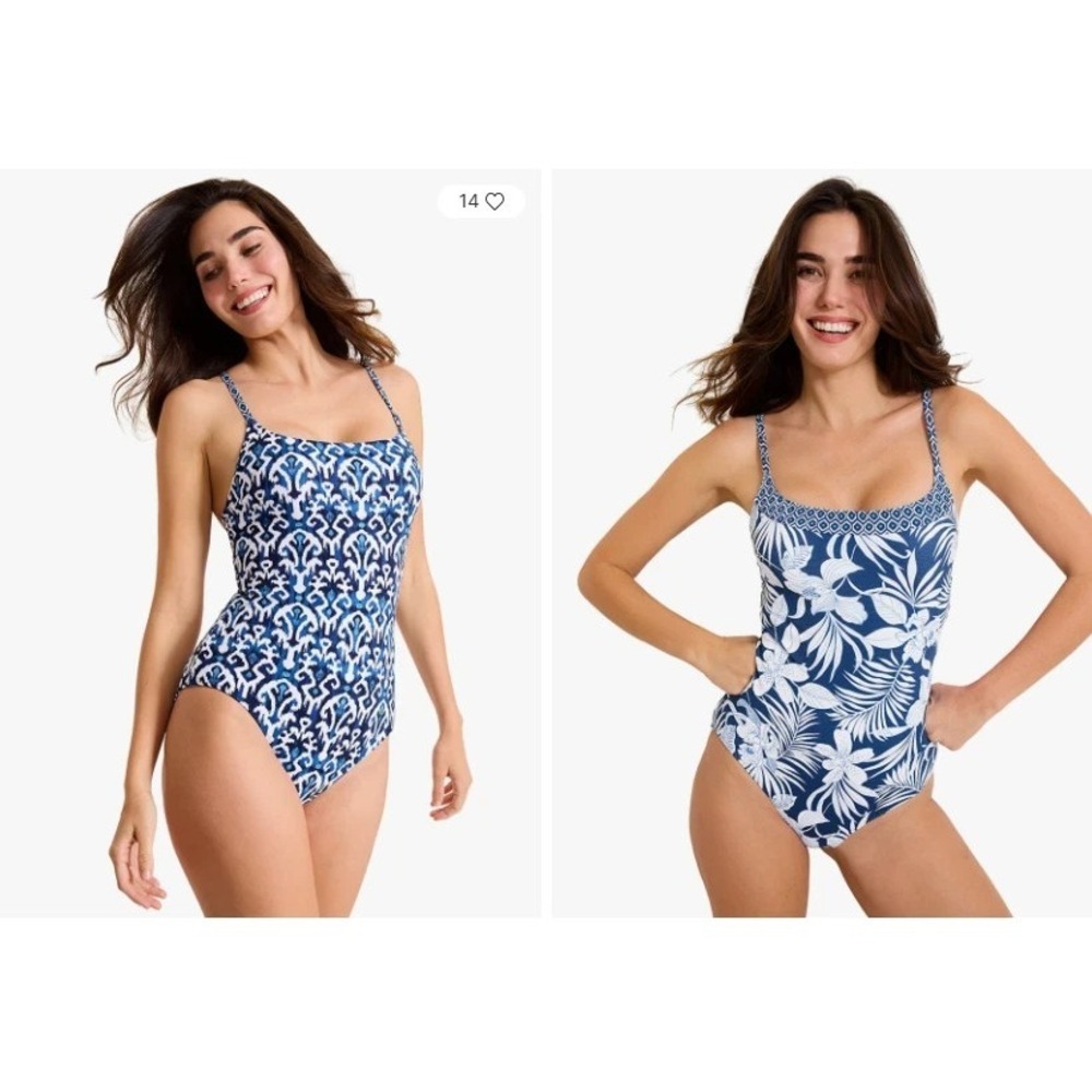 Tommy Bahama Island Cays Blooms Reversible One Piece Swimsuit Womens 6 $178